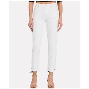 AGOLDE Toni High Rise Straight Leg Cropped White Denim Jeans